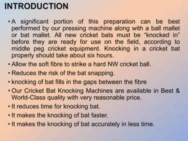 Do all cricket bats need knocking in?
