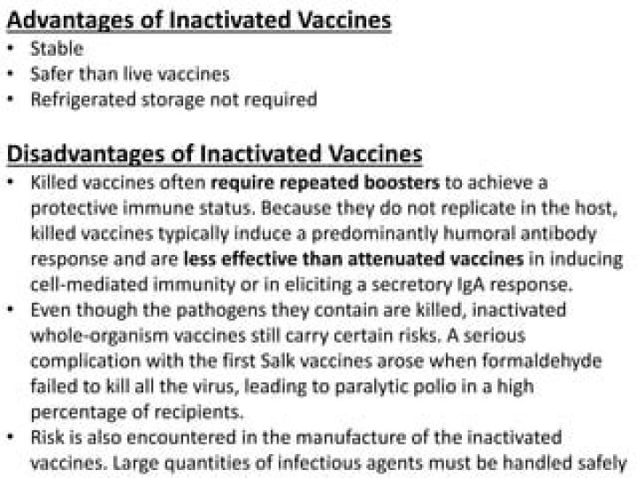 Do inactivated vaccines require boosters?