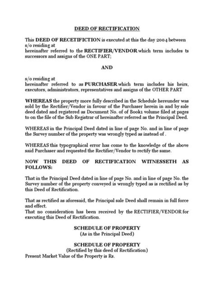 Does a deed of rectification need to be registered?