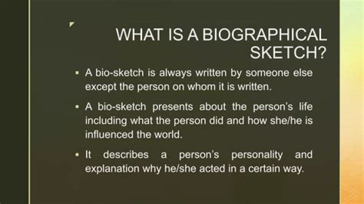 Does biographical sketch mean?