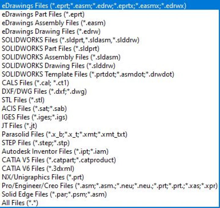Does edrawings open stp files?