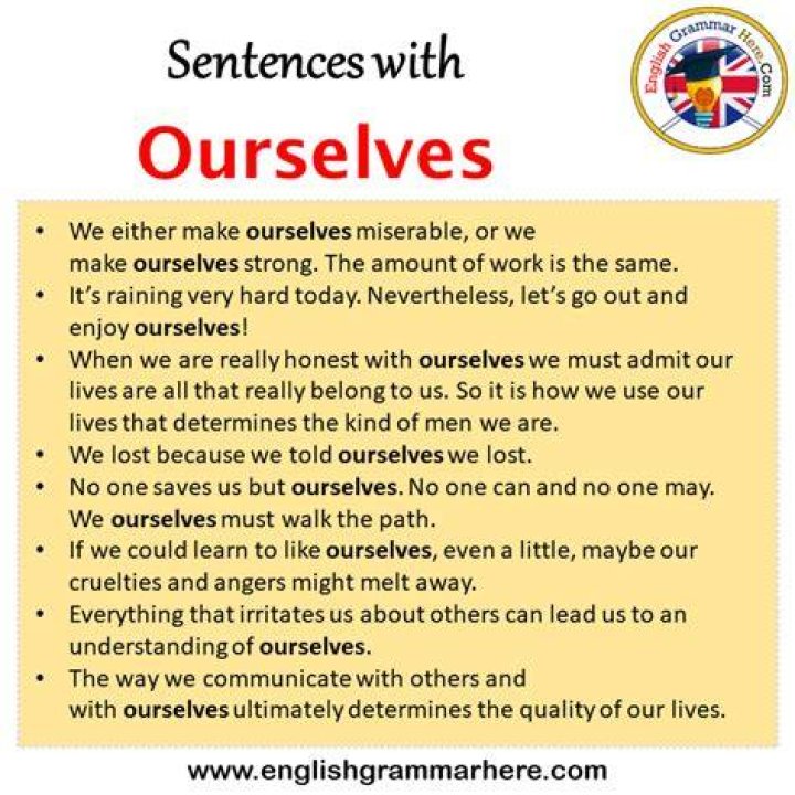 For ourselves in a sentence?