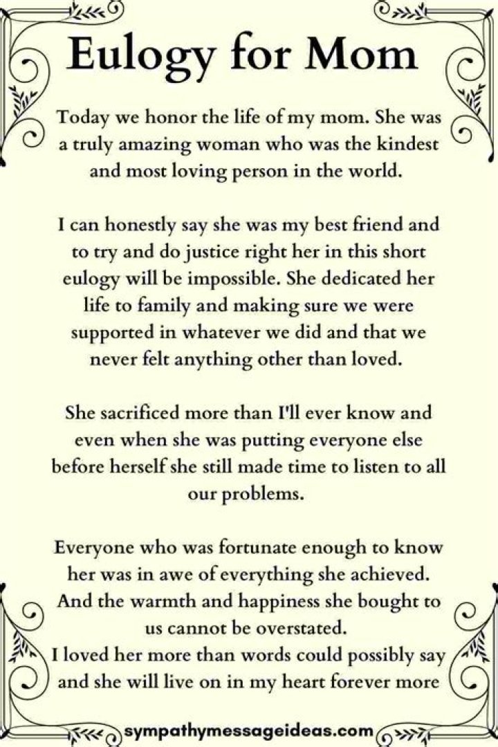How do you eulogize someone?