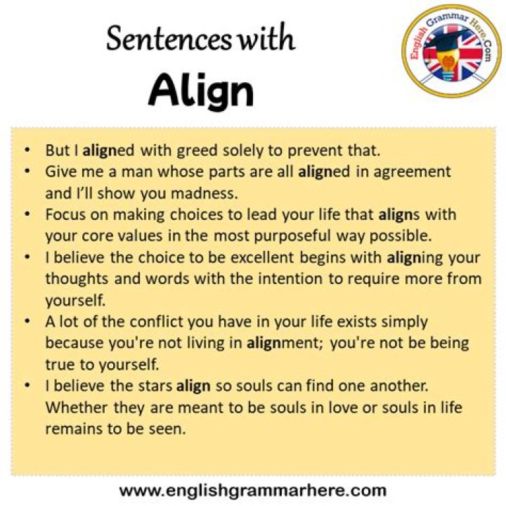 How do you use align in a sentence?