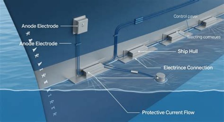 How does cathodic protection work on ships?