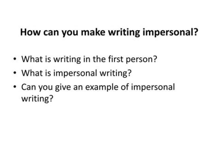 How to write impersonal?