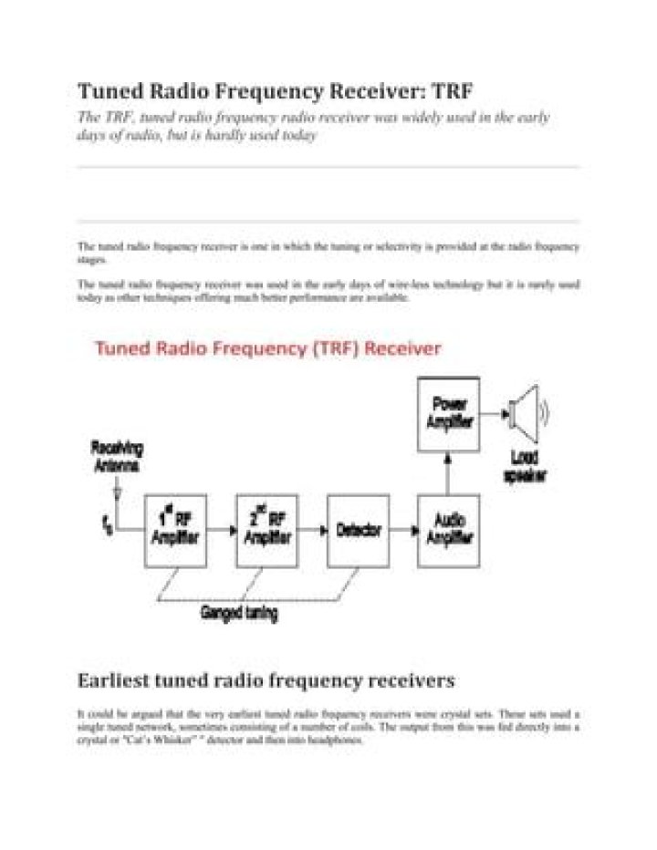 How tuned radio frequency receiver work?