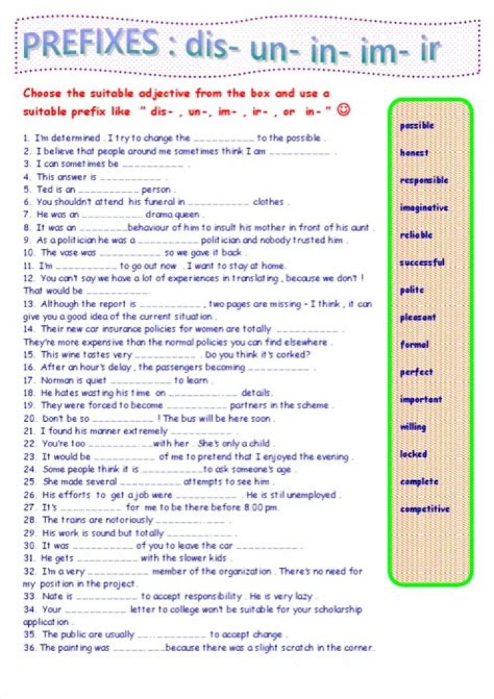 In un dis prefixes?