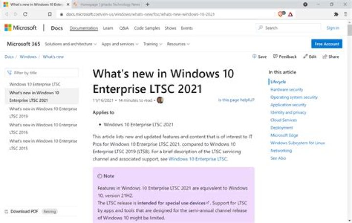 Is windows 10 enterprise ltsc?