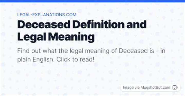 Was does deceased mean?