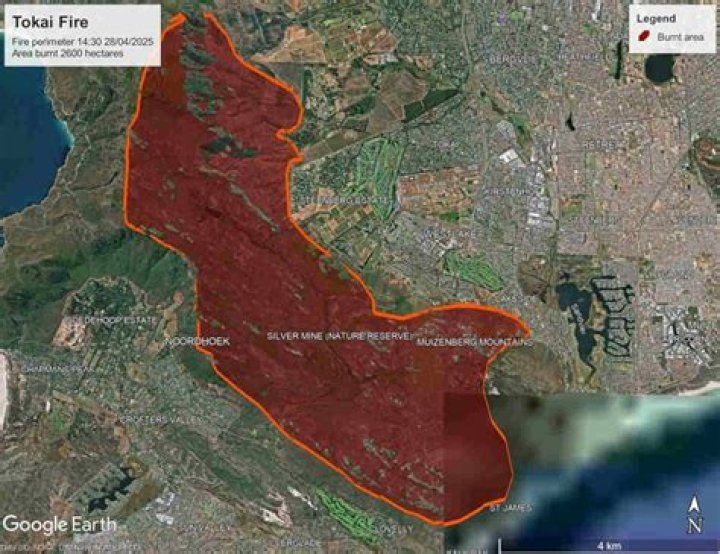 What caused cape town fire?