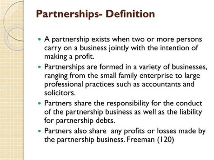 What does partnership mean?