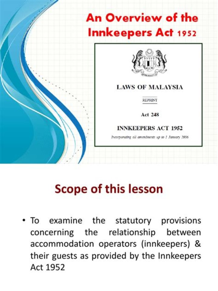 What is the innkeepers act?