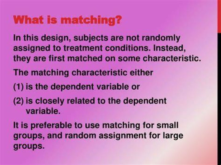 When subjects are matched according to one variable?