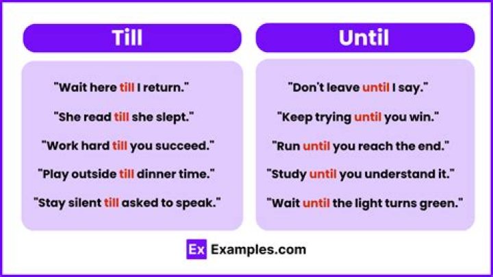 When till is used?