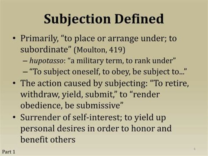 Where does subjection mean?