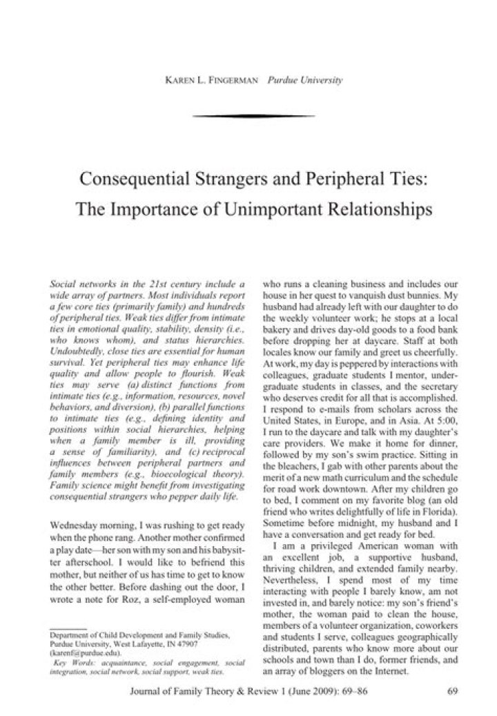 Who is consequential stranger?