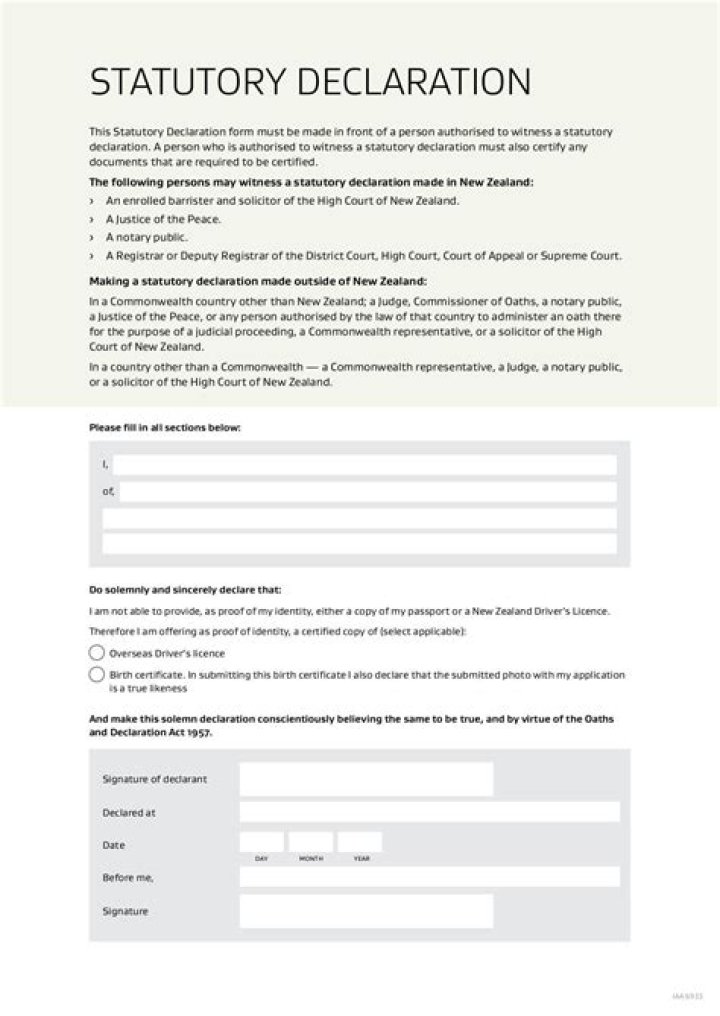 Who is the declarant on a statutory declaration?