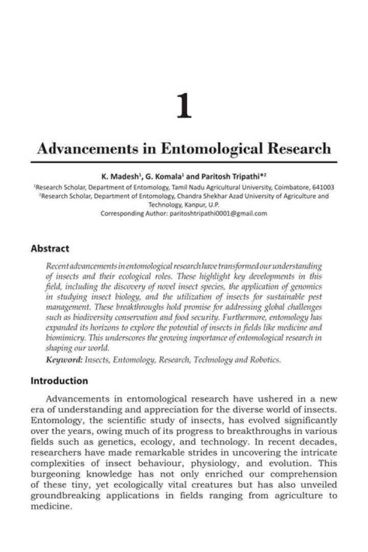 Why is entomological research important?