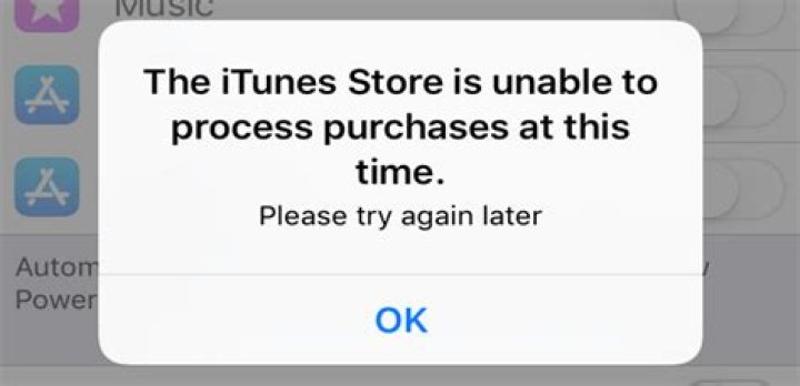 Why is itunes store unable to process purchases?